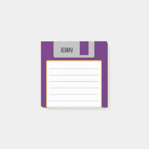Benutzerdefinierter Name Retro-Diskette, Y2K und 9 Post-it Klebezettel