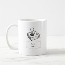 Benutzerdefinierter Name Retro-Joystick-Gamer-Skiz