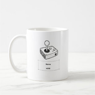 Benutzerdefinierter Name Retro-Joystick-Gamer-Skiz Kaffeetasse