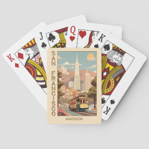 Benutzerdefinierter Name Retro San Francisco Spielkarten