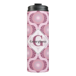 Benutzerdefinierter Name Retro Strahlend Rosé Punk Thermosbecher
