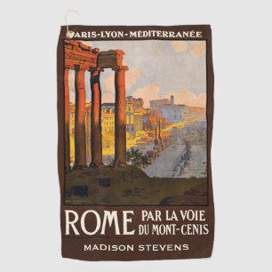 Benutzerdefinierter Name Rom Italien Vintage Reise Golfhandtuch