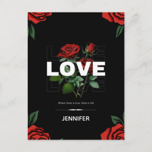 Benutzerdefinierter Name Romantischer Valentinstag Feiertagspostkarte