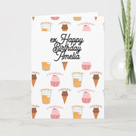 Benutzerdefinierter Name Rosa Cupcake und Schwarzk Karte