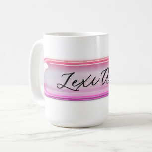 Benutzerdefinierter Name Rosa Glaseffekt Persona Kaffeetasse