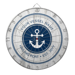 Benutzerdefinierter Name Rustikaler nautischer Ank Dartscheibe