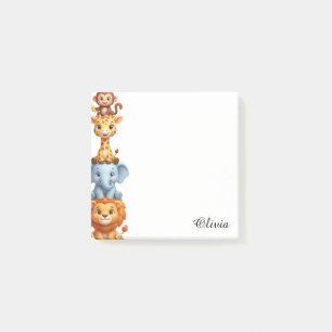 Benutzerdefinierter Name Safari-Tiere Personalisie Post-it Klebezettel