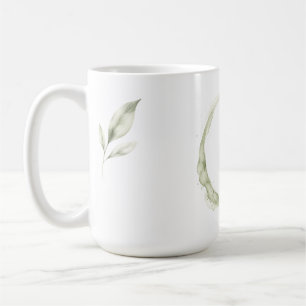 Benutzerdefinierter Name Salbeigrün Wasserfarbe Mo Kaffeetasse