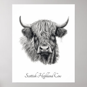Benutzerdefinierter Name Schottische Highland-Kuh Poster