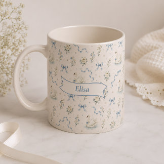 Benutzerdefinierter Name Schwanensee Cottagecore-S Kaffeetasse