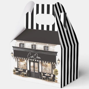Benutzerdefinierter Name Schwarz Weiß Paris Café G Geschenkschachtel