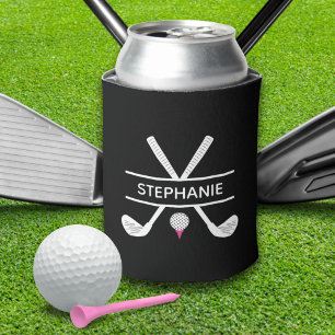Benutzerdefinierter Name Schwarz Weiß Pink Golf Dosenkühler