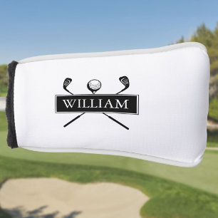 Benutzerdefinierter Name Schwarz-Weiße Clubs und B Golf Headcover