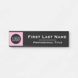 Benutzerdefinierter Name Schwarzes und rosa Büro Türschild