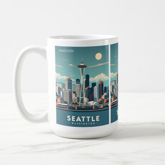 Benutzerdefinierter Name Seattle Washington Kaffeetasse (Links)
