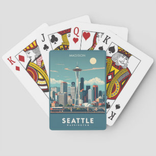 Benutzerdefinierter Name Seattle Washington Spielkarten