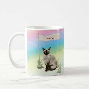 Benutzerdefinierter Name Siamesische Katze Haustie Kaffeetasse