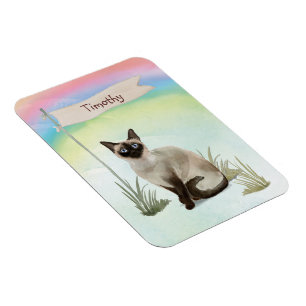 Benutzerdefinierter Name Siamesische Katze Haustie Magnet