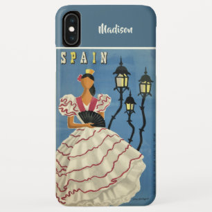 Benutzerdefinierter Name SPANIEN Vintage-Reiseetui Case-Mate iPhone Hülle