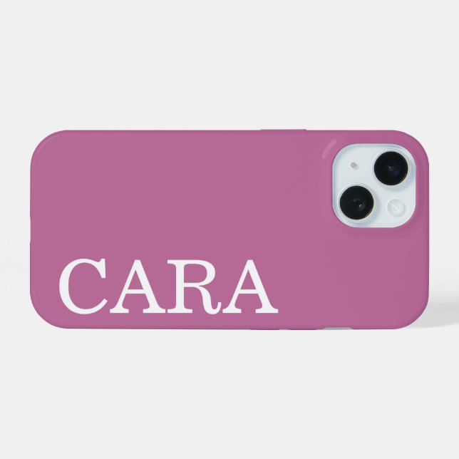 Benutzerdefinierter Name Stylisch Minimal Monogram iPhone 15 Hülle (Rückseite (Horizontal))