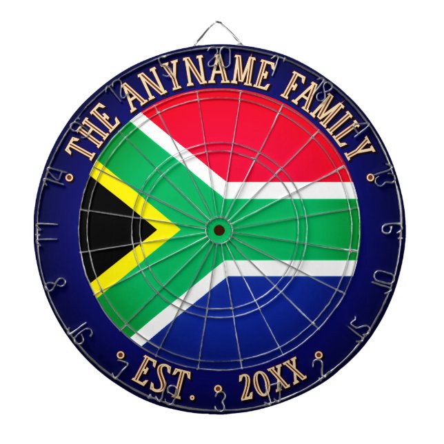 Benutzerdefinierter Name SÜDAFRIKA-FLAGGE Dunkle N Dartscheibe (vorne)