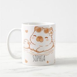Benutzerdefinierter Name Süße Capybara Mit Sonnenb Kaffeetasse