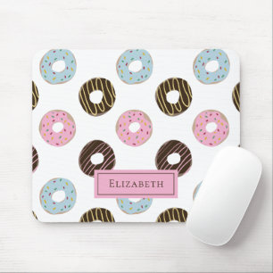 Benutzerdefinierter Name Süße Donuts Pastell Süßig Mousepad