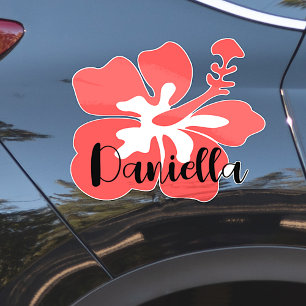 Benutzerdefinierter Name Süße hawaiianische Blumen Aufkleber