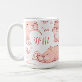 Benutzerdefinierter Name Süße Pastell-Capybara-Sch Kaffeetasse