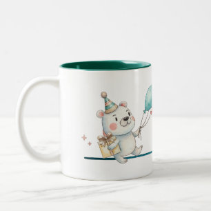 Benutzerdefinierter Name Süßer Bär Jungen Geburtst Zweifarbige Tasse