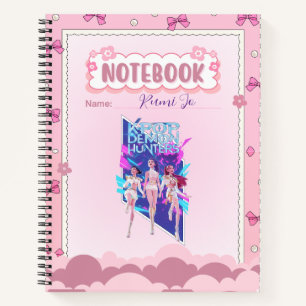 Benutzerdefinierter Name Süßes Rosa K-Pop inspirie Notizbuch