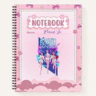 Benutzerdefinierter Name Süßes Rosa K-Pop inspirie Notizbuch