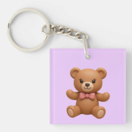 Benutzerdefinierter Name Teddy und Kranz doppelsei Schlüsselanhänger