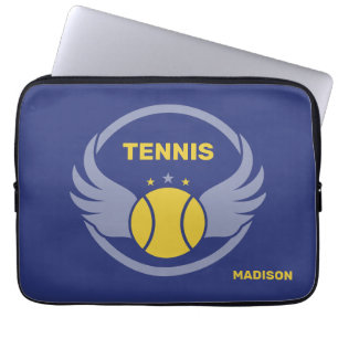 Benutzerdefinierter Name Tennisball mit Flügeln Laptopschutzhülle