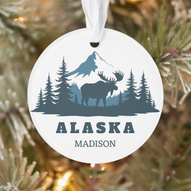 Benutzerdefinierter Name & Text ALASKA Ornament (Baum)
