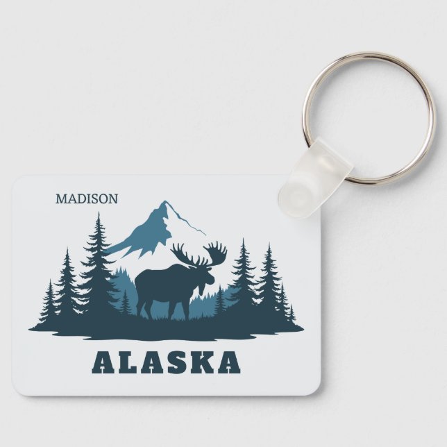 Benutzerdefinierter Name & Text ALASKA Schlüsselanhänger (Vorderseite)