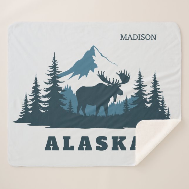 Benutzerdefinierter Name & Text ALASKA Sherpadecke (Vorderseite (Horizontal))