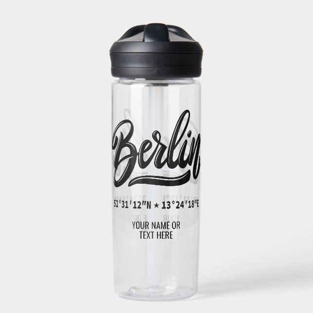 Benutzerdefinierter Name / Text Berlin Deutschland Trinkflasche (Vorderseite)