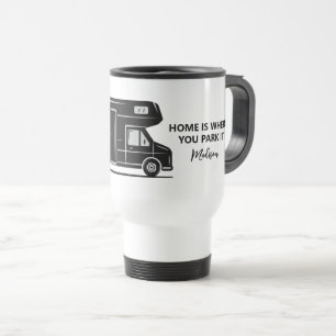 Benutzerdefinierter Name & Text Camper Van Reisebecher