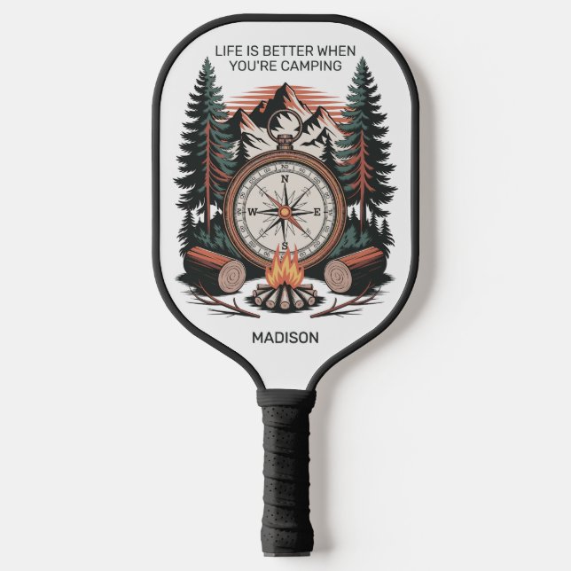 Benutzerdefinierter Name & Text Camping Pickleball Schläger (Vorderseite)
