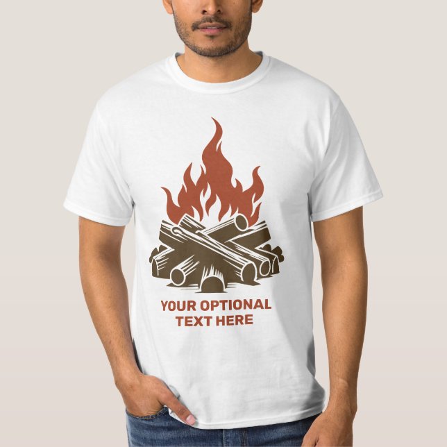 Benutzerdefinierter Name & Text Camping T-Shirt (Vorderseite)