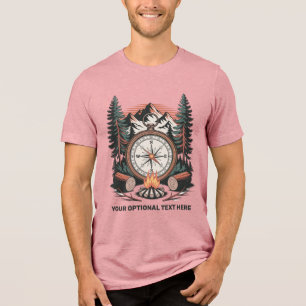 Benutzerdefinierter Name & Text Camping Tri-Blend Shirt