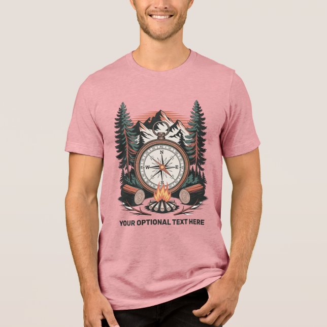 Benutzerdefinierter Name & Text Camping Tri-Blend Shirt (Vorderseite)