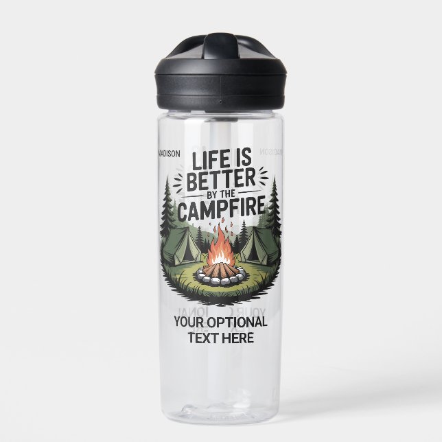 Benutzerdefinierter Name & Text Camping Trinkflasche (Vorderseite)