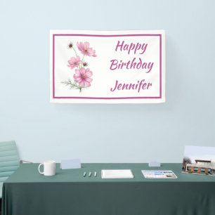 Benutzerdefinierter Name Text Cosmos Garden Flower Banner