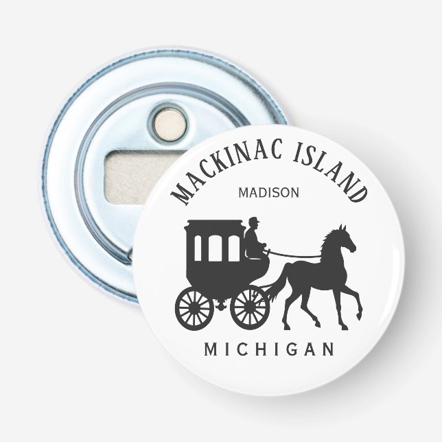 Benutzerdefinierter Name, Text & Farbe Mackinac Is Flaschenöffner (Vorderseite)