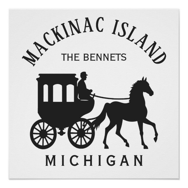 Benutzerdefinierter Name, Text & Farbe Mackinac Is Poster (Vorderseite)