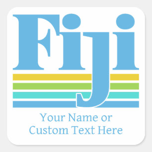 Benutzerdefinierter Name / Text Fiji Quadratischer Aufkleber