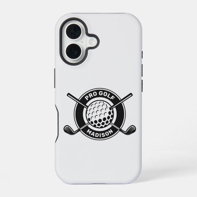 Benutzerdefinierter Name & Text Golf iPhone 16 Hülle (Rückseite)