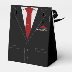 Benutzerdefinierter Name Text Lustiger Anzug Krawa Geschenkschachtel